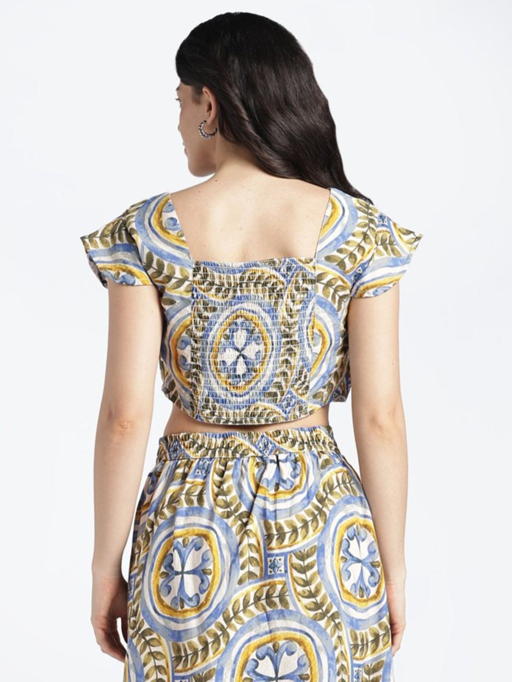 Womens Regular Multi Coloured Printed Knot Top - Image 5