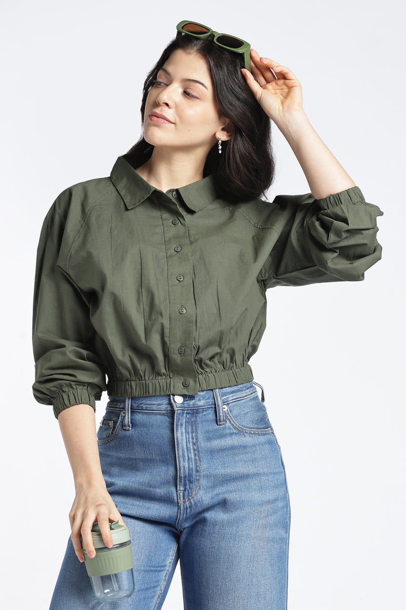 Womens Regular Olive Top - Image 1