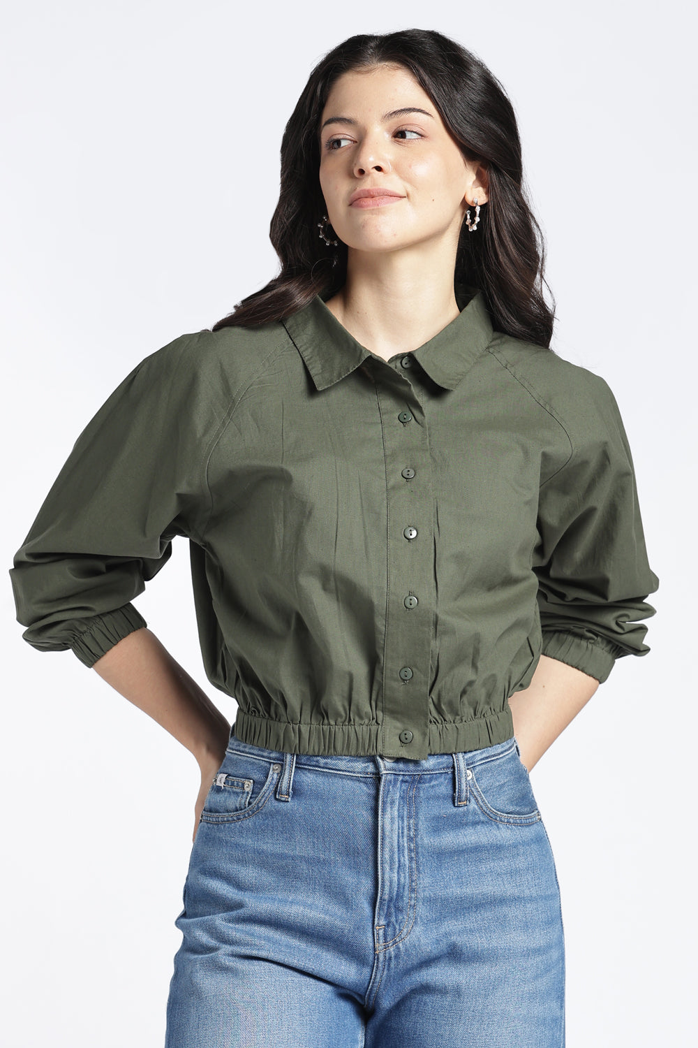 Womens Regular Olive Top - Image 2