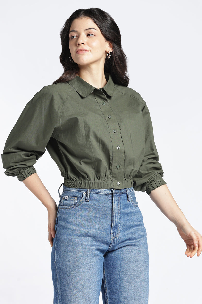 Womens Regular Olive Top - Image 4