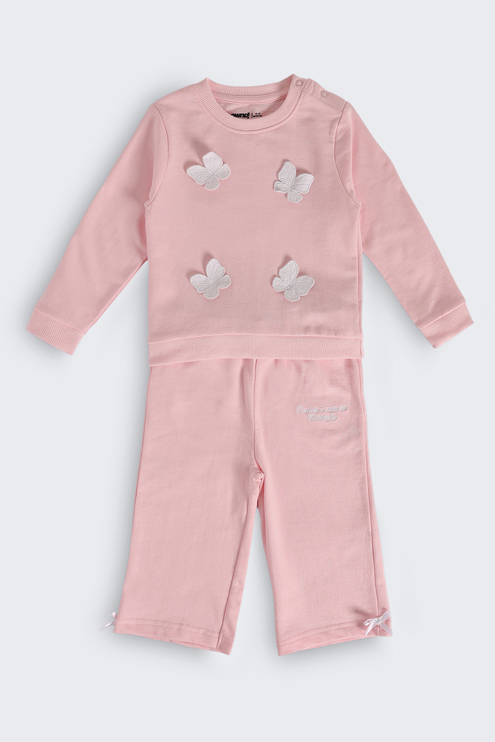 Infant Girls Pink Cotton Regular Fit Co Ord Set - Image 2
