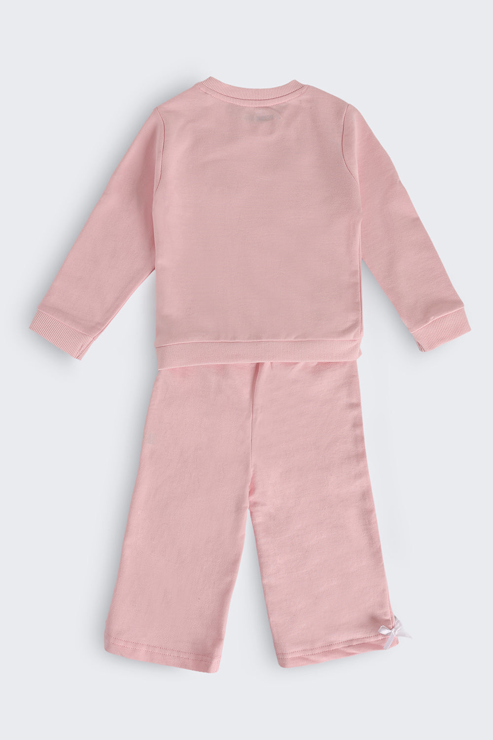 Infant Girls Pink Cotton Regular Fit Co Ord Set - Image 3