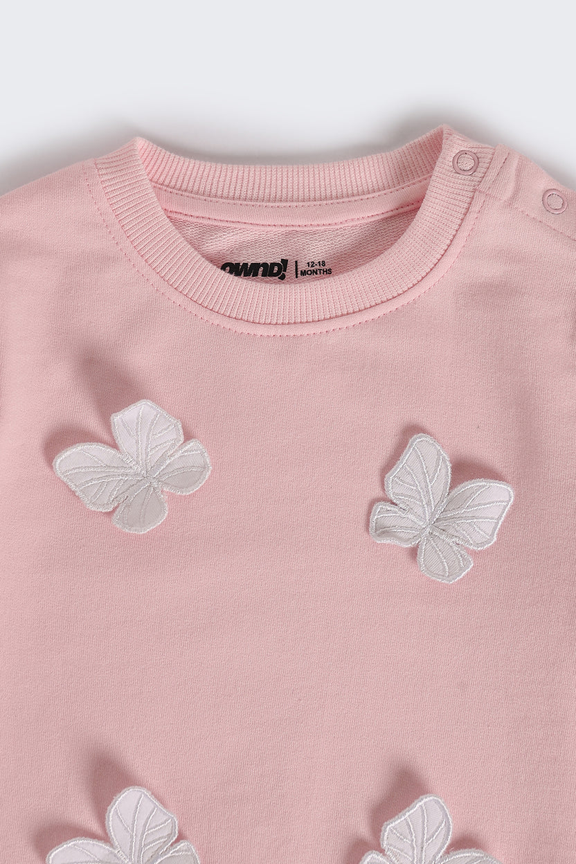 Infant Girls Pink Cotton Regular Fit Co Ord Set - Image 6