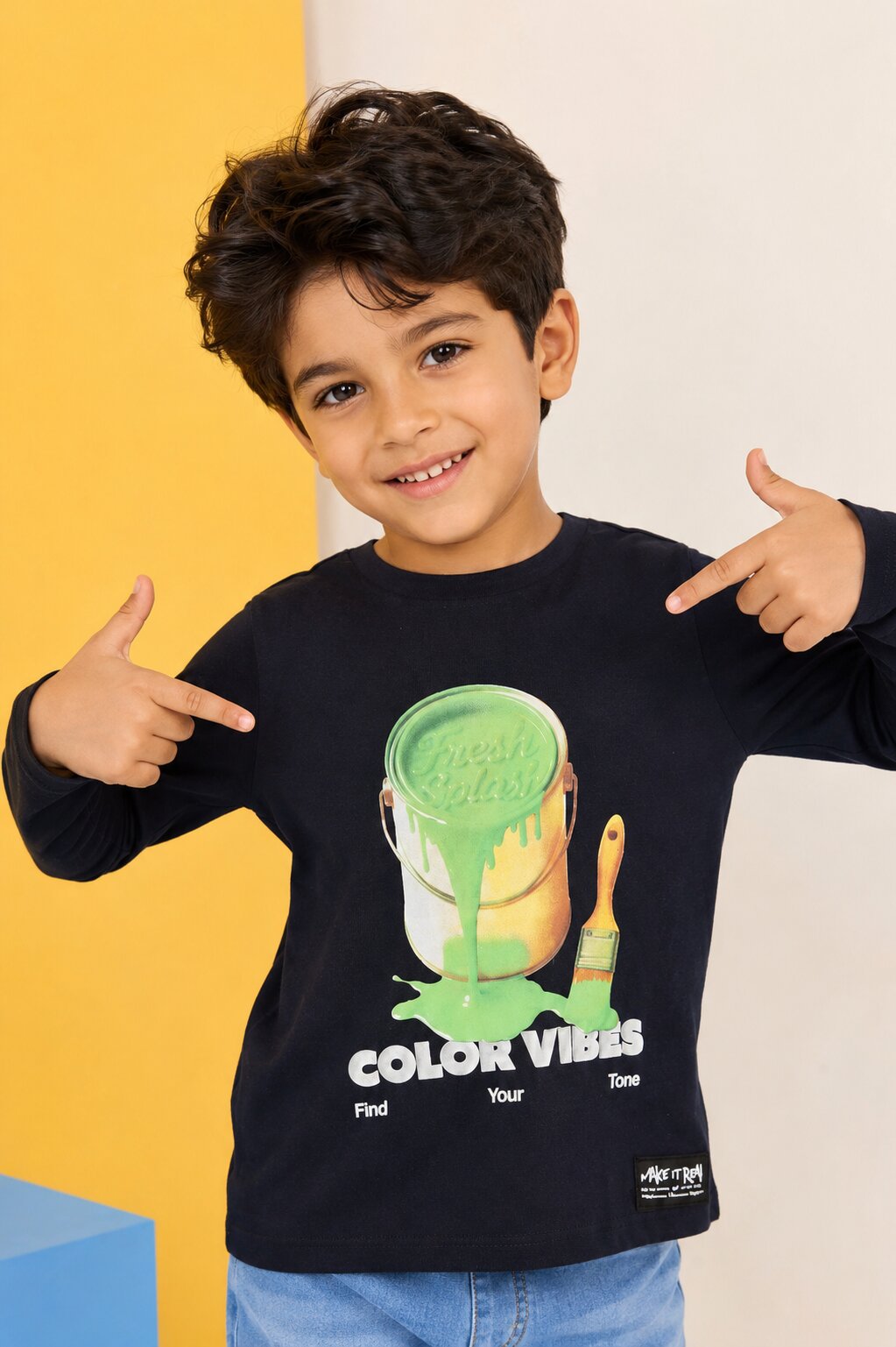 Regular Graphic Print Full Sleeve Boy T-Shirt - Image 1