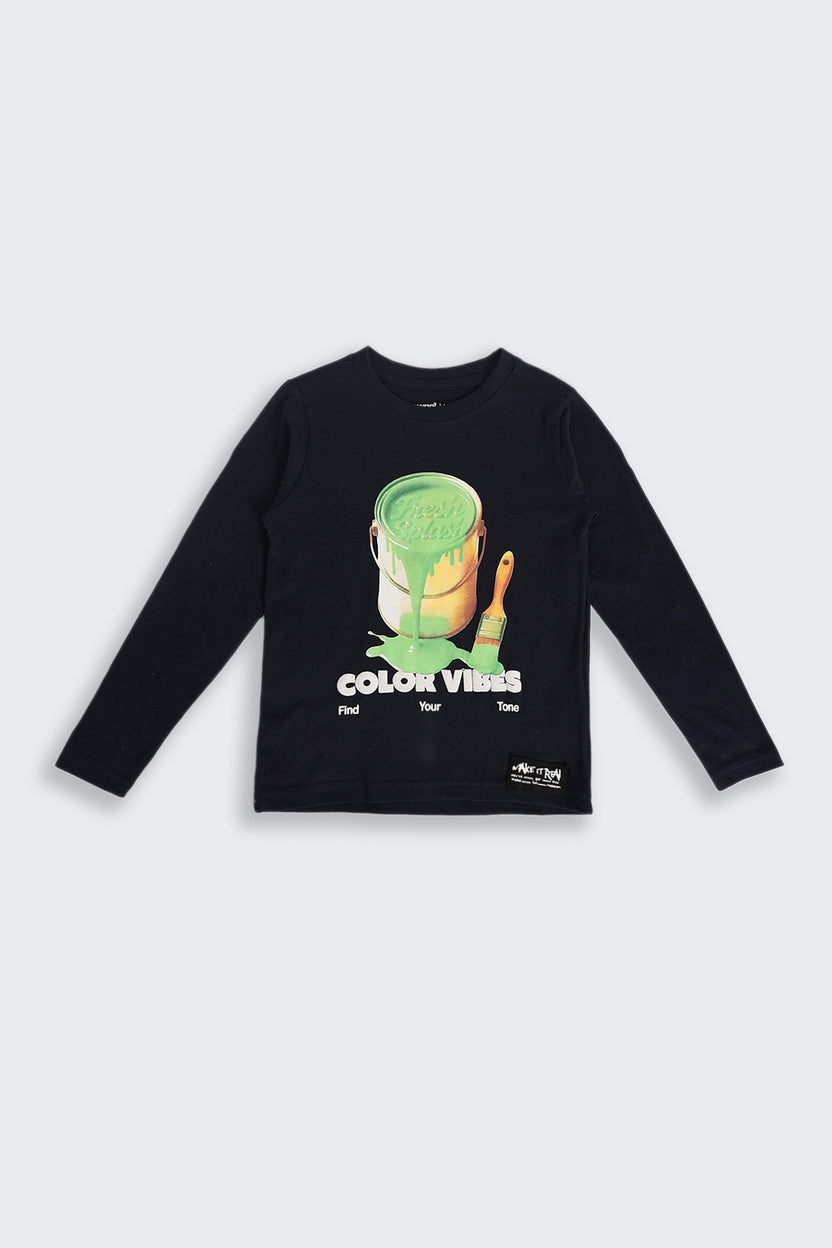 Regular Graphic Print Full Sleeve Boy T-Shirt - Image 2