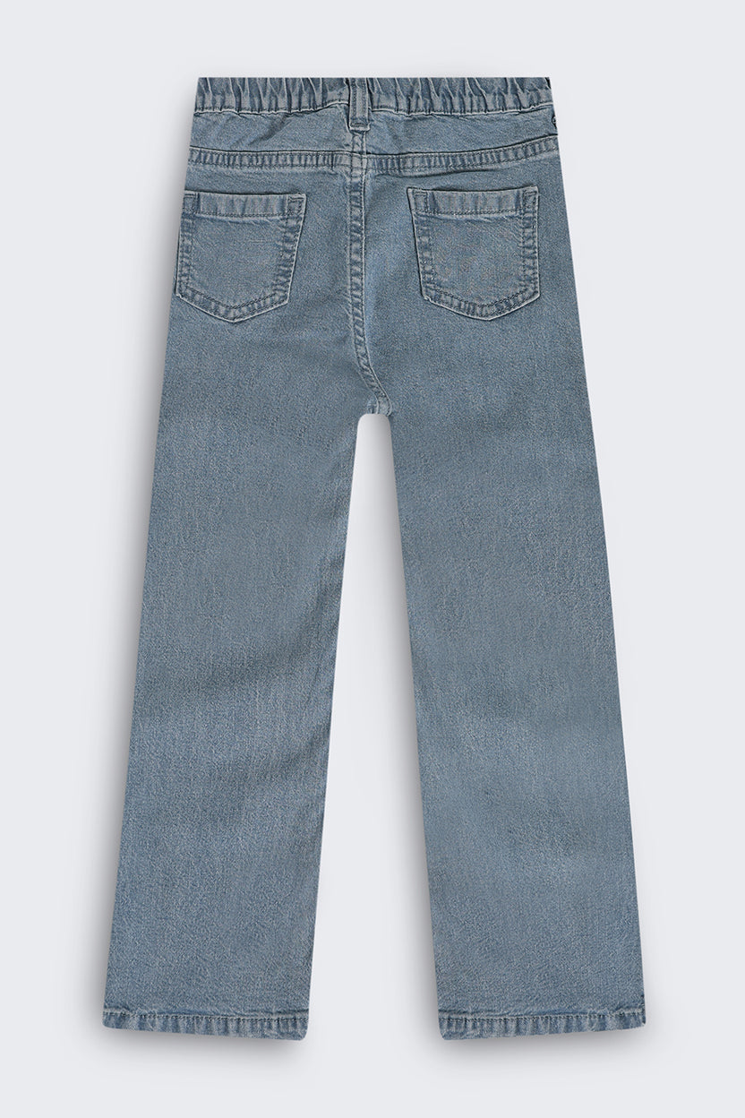Flared Embroidered Girls Jeans - Image 3