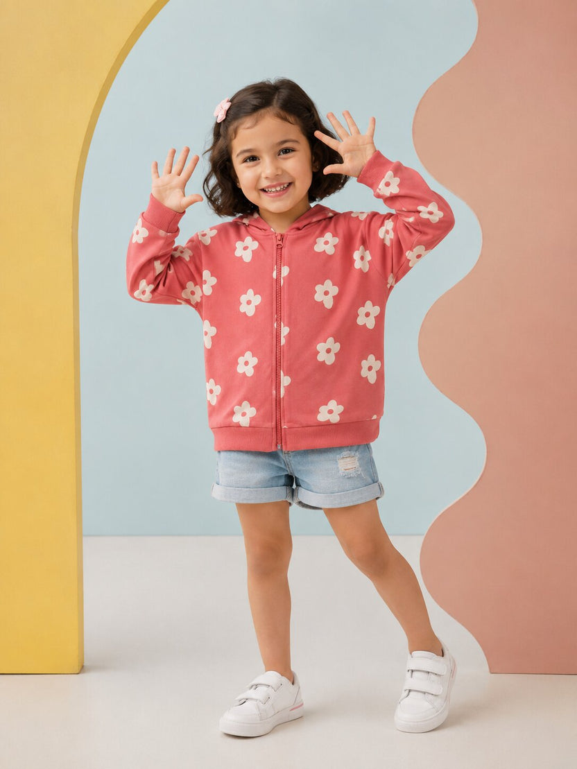 Regular All - Over Printed Girl Hoodie - Image 1