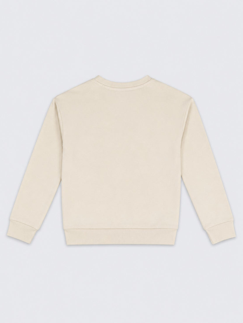Relaxed Fit Embellished Off White Sweatshirt  For Girls - Image 3