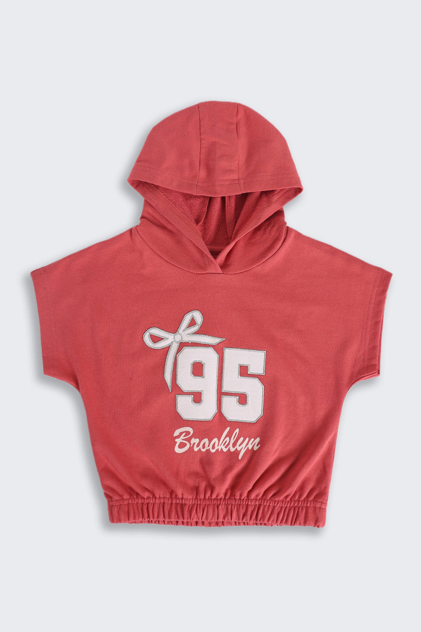 Relaxed Fit Embroidery Coral T-Shirt  For Girls - Image 2