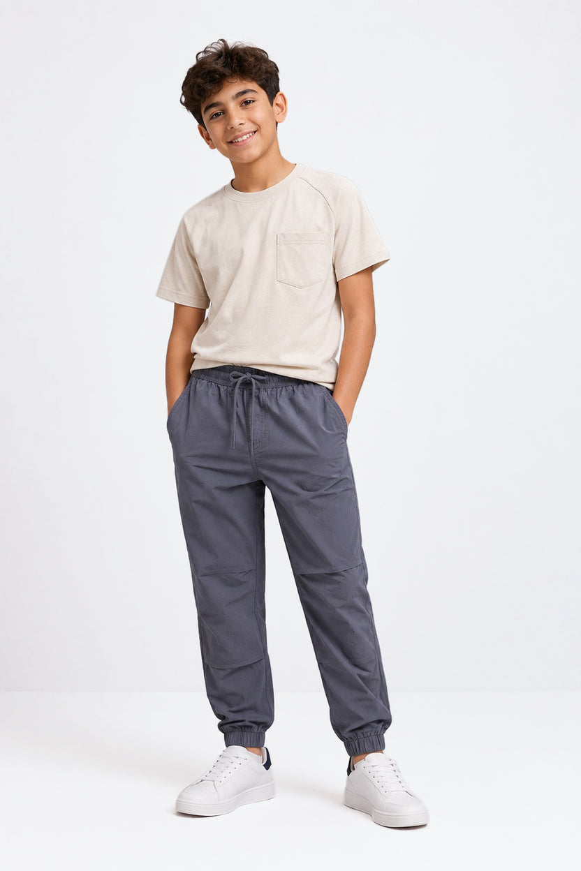 Tweens Boys Grey Denim Joggers - Image 1