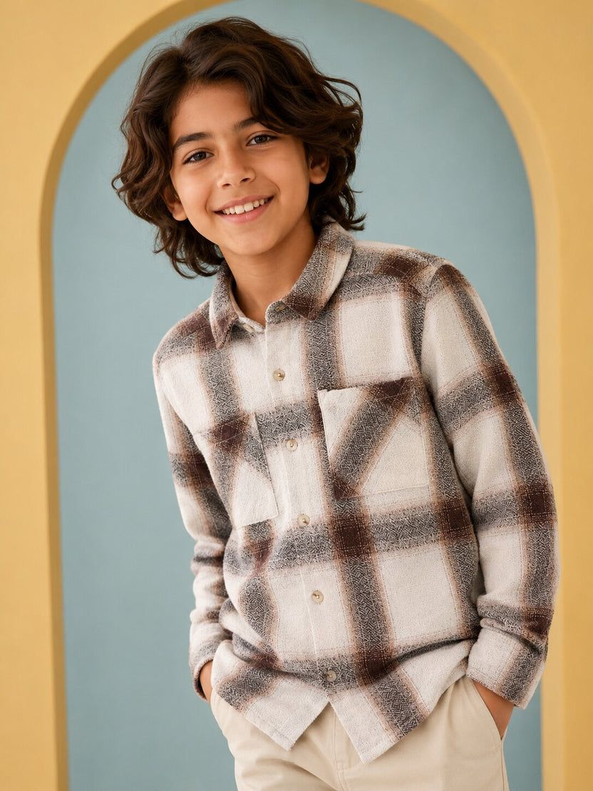 Regular Flannel Boys Shirt For Tweens Boys - Image 1