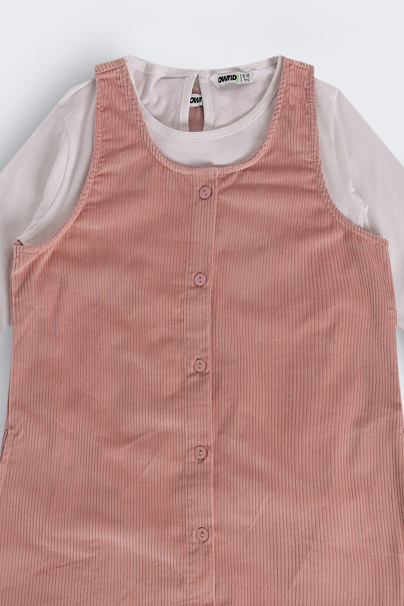 Tweens Girls Pink Wear Regular Fit Dungaree With T-Shirt - Image 6