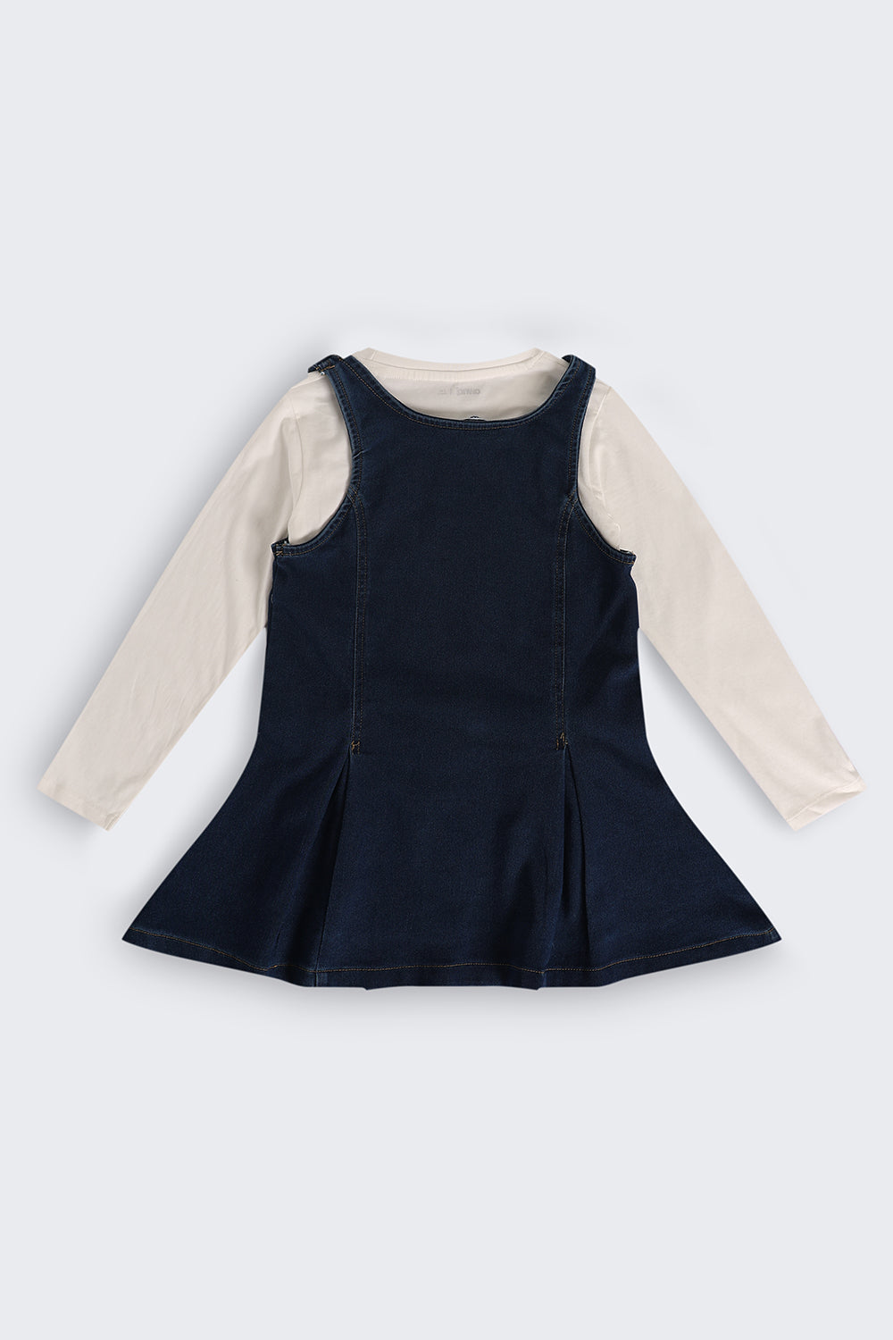 Relaxed Fit Navy Dunagree Dress For Tweens Girls - Image 3