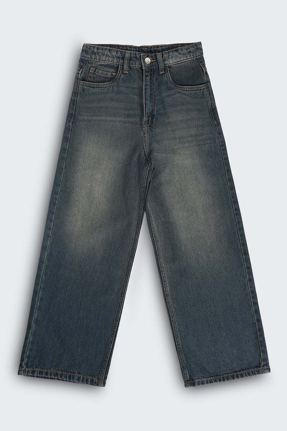 Tweens Girls Wide Leg Blue Jeans - Image 1