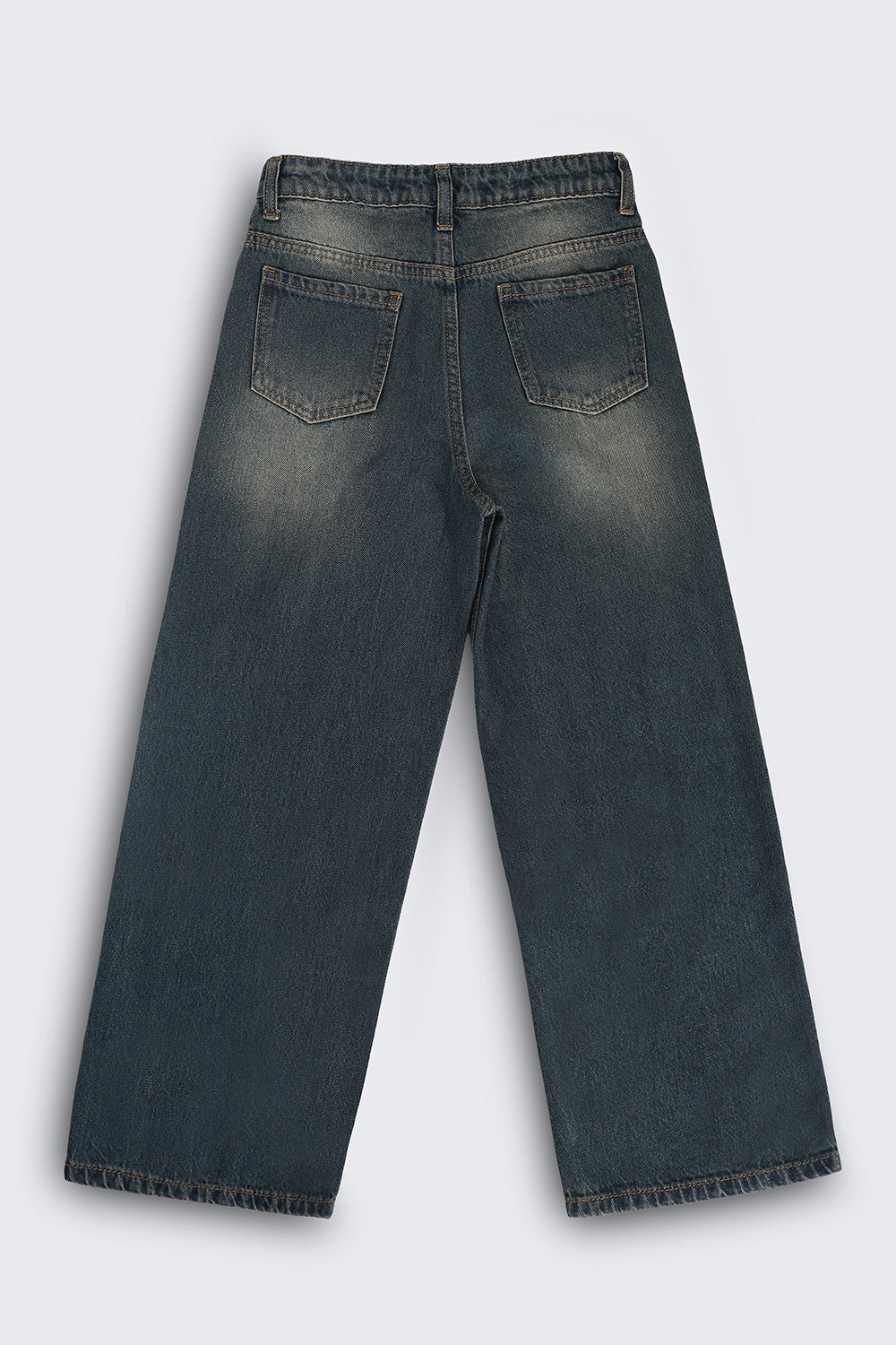 Tweens Girls Wide Leg Blue Jeans - Image 2