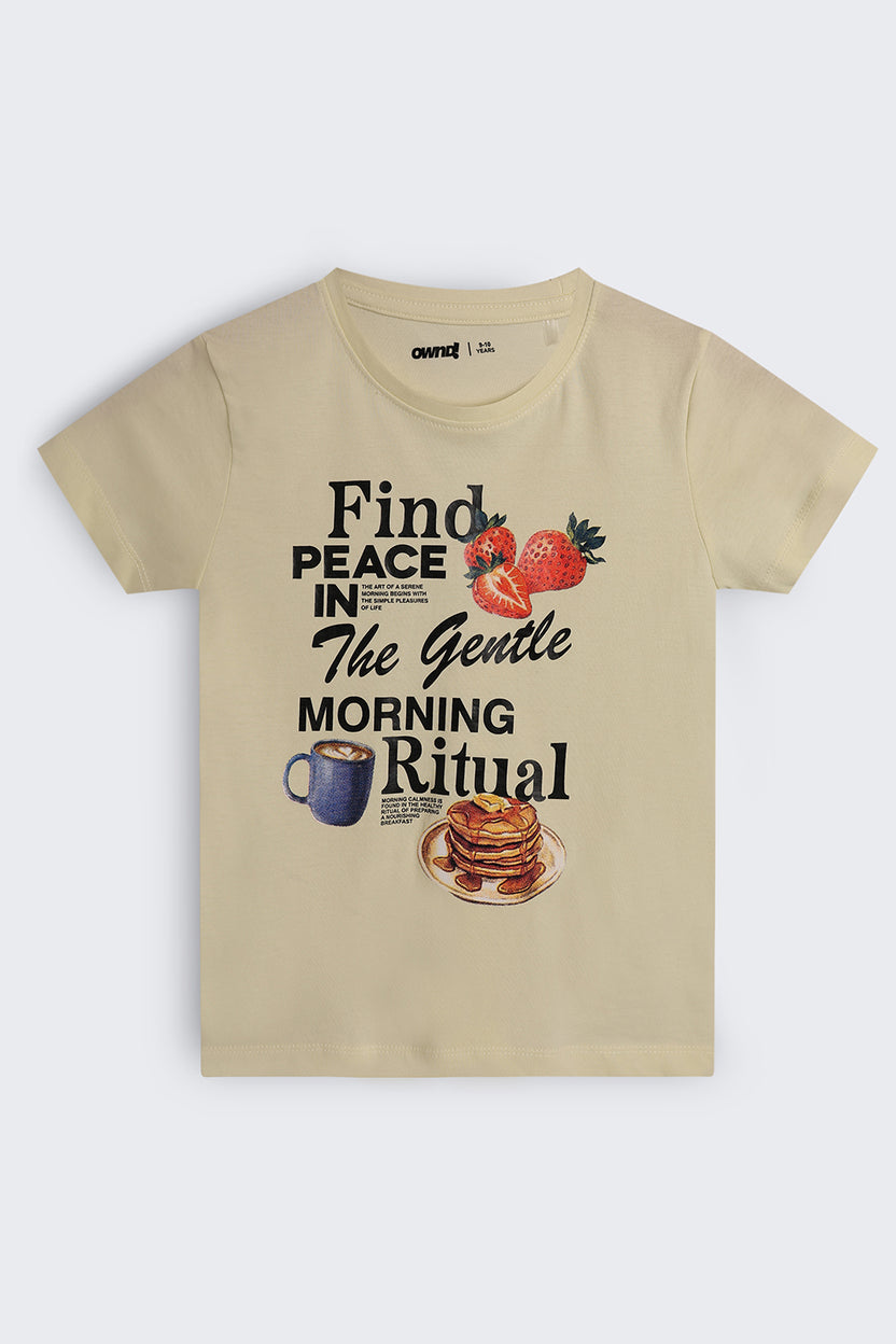 Tweens Girls Yellow Graphic Regular Fit T-Shirt - Image 2