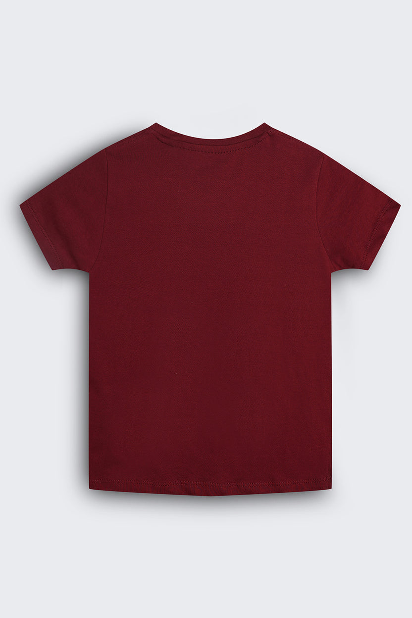 Tweens Girls Maroon Graphic Regular Fit T-Shirt - Image 3