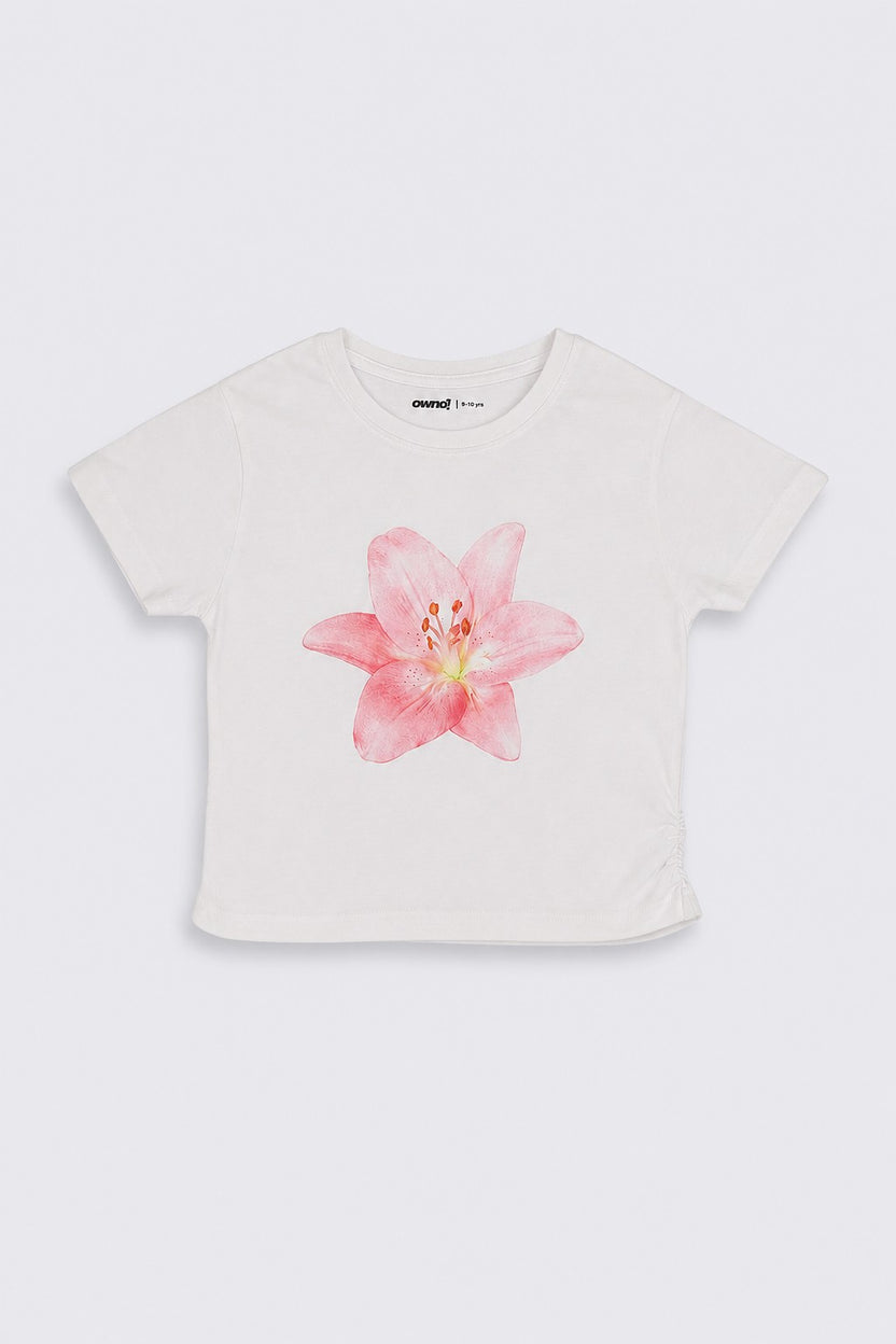Tweens Girls Regular Print White T-Shirt - Image 2