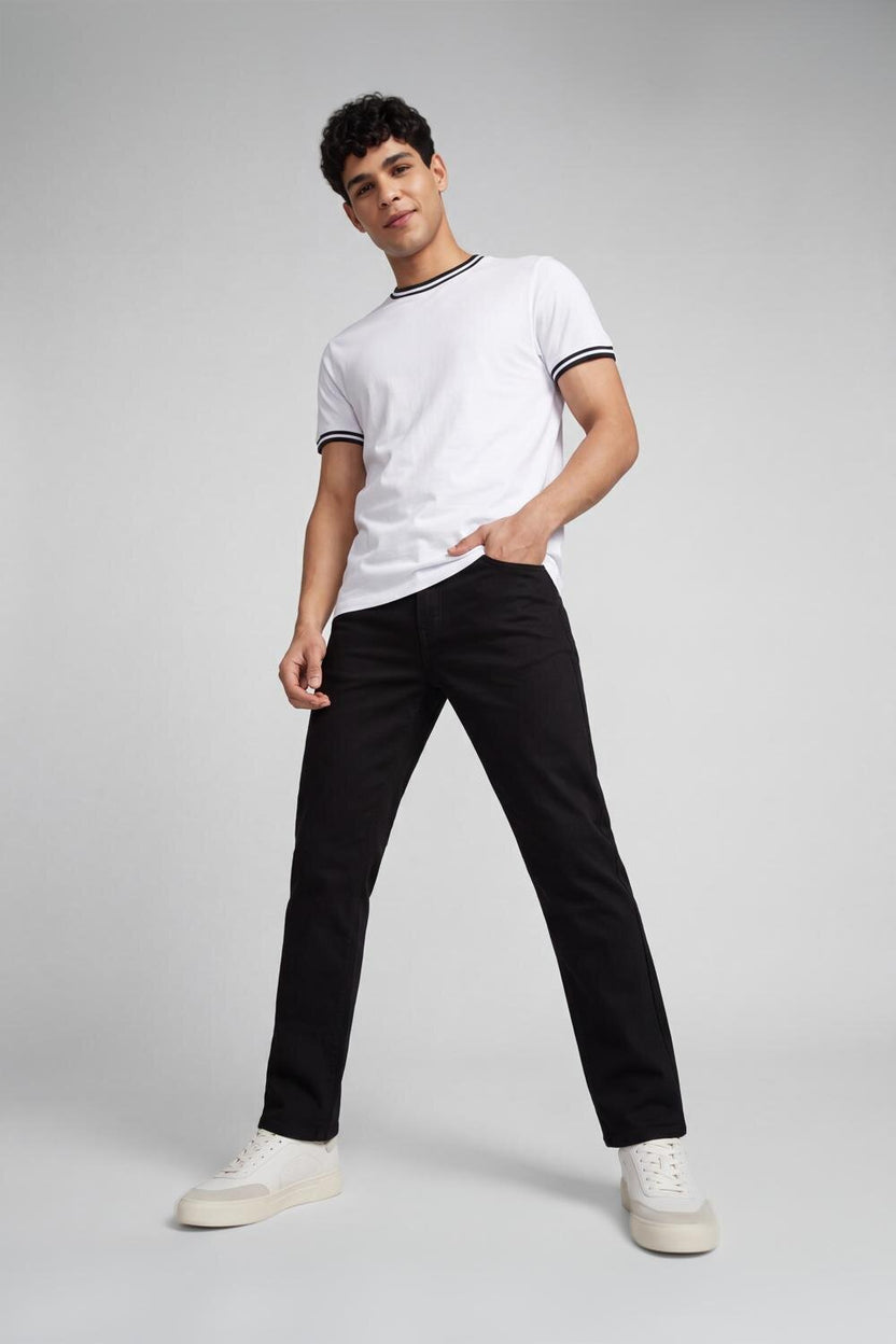 Mens Regular White Cotton T-Shirt - Image 6