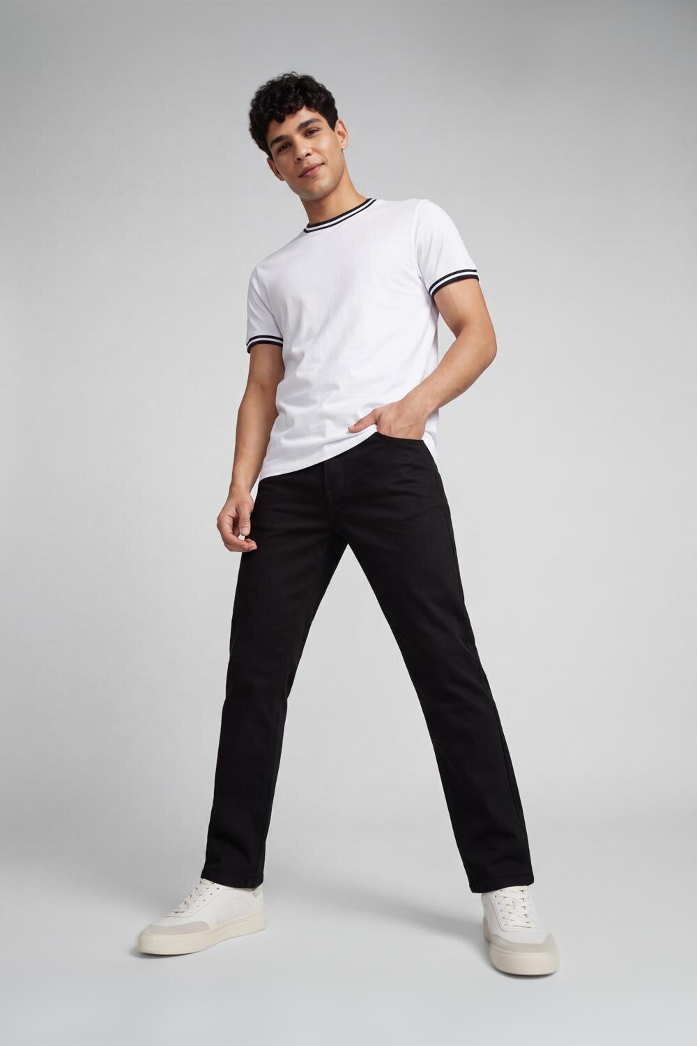 Mens Regular White Cotton T-Shirt - Image 6