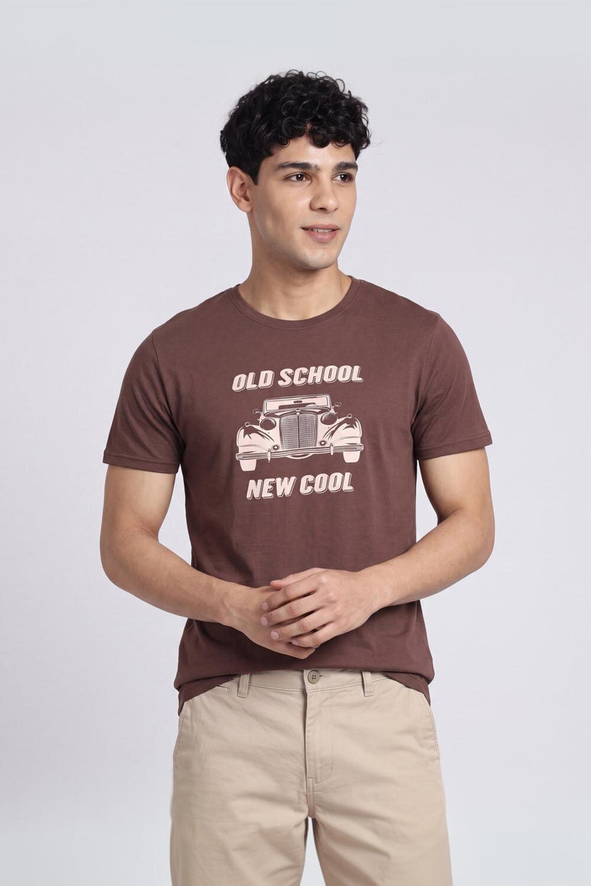 Mens Regular Brown Graphic T-Shirt - Image 2