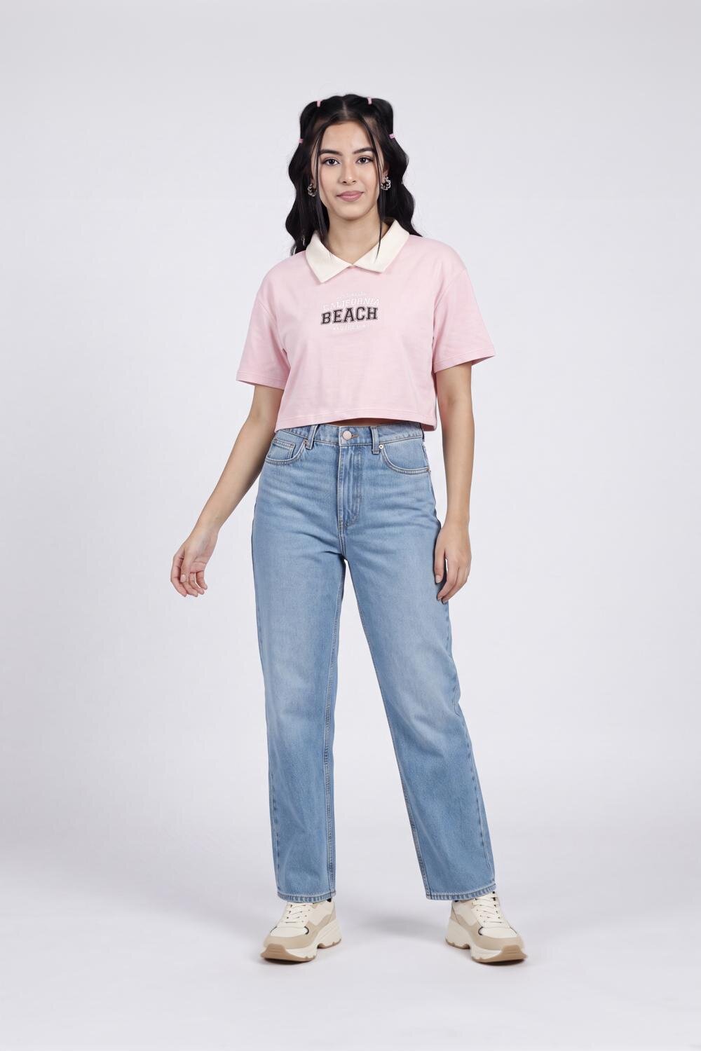 Women Pink Letter Boxy Fit T-Shirt - Image 6