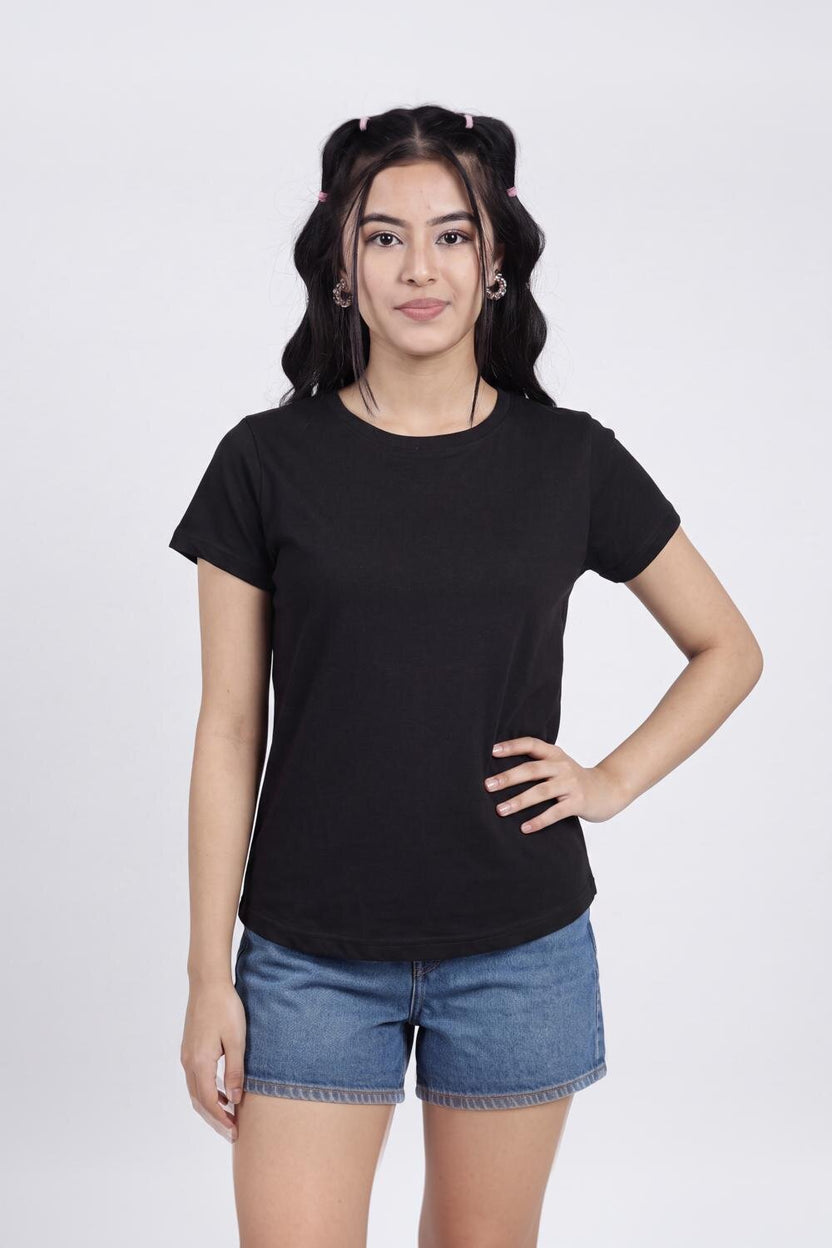 Women Black Everyday Regular Fit T-Shirt - Image 2
