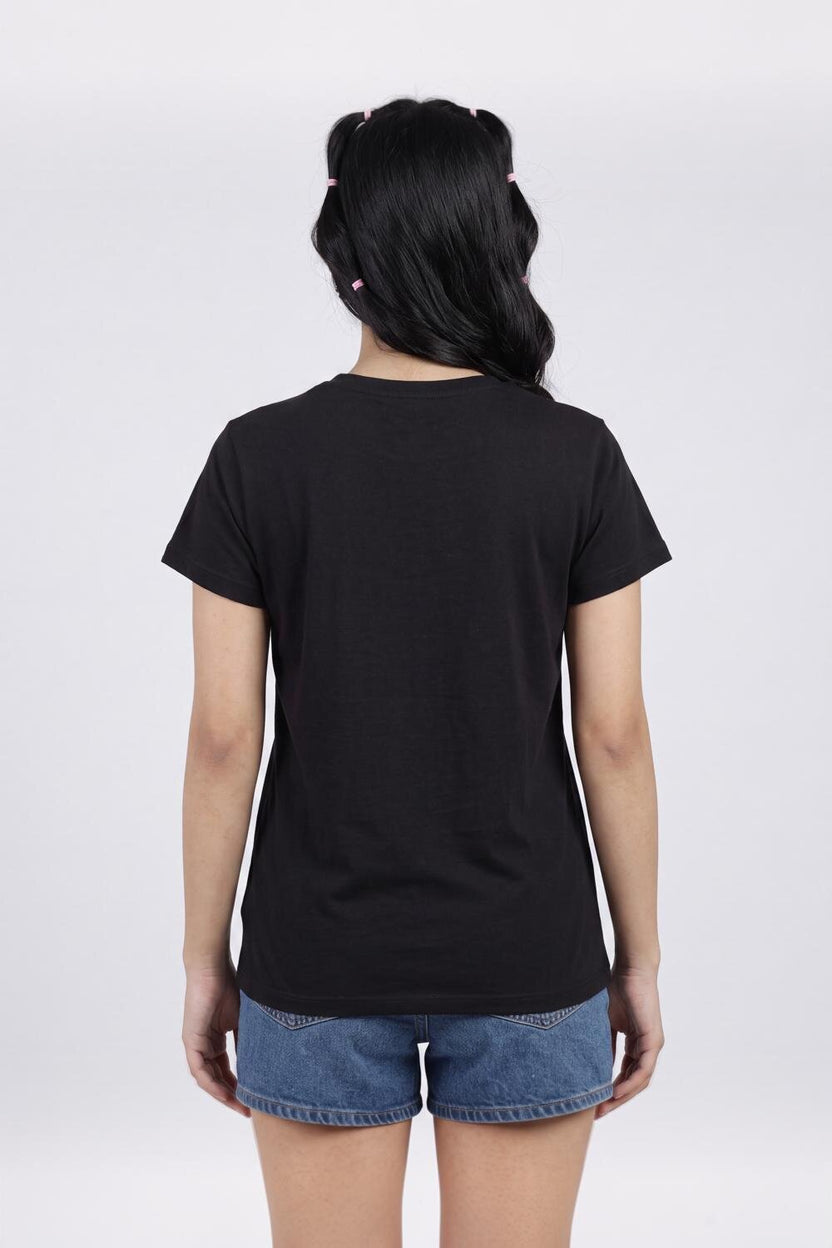 Women Black Everyday Regular Fit T-Shirt - Image 5