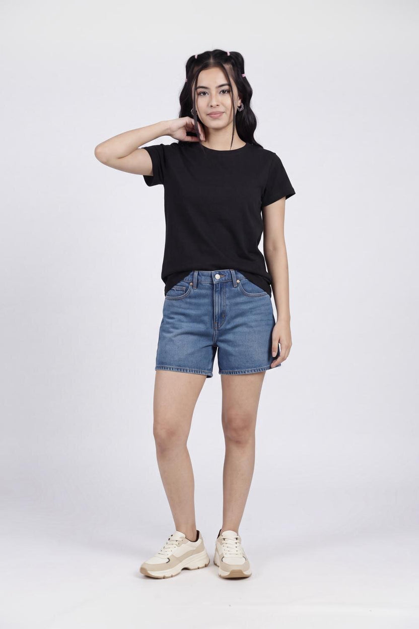 Women Black Everyday Regular Fit T-Shirt - Image 6
