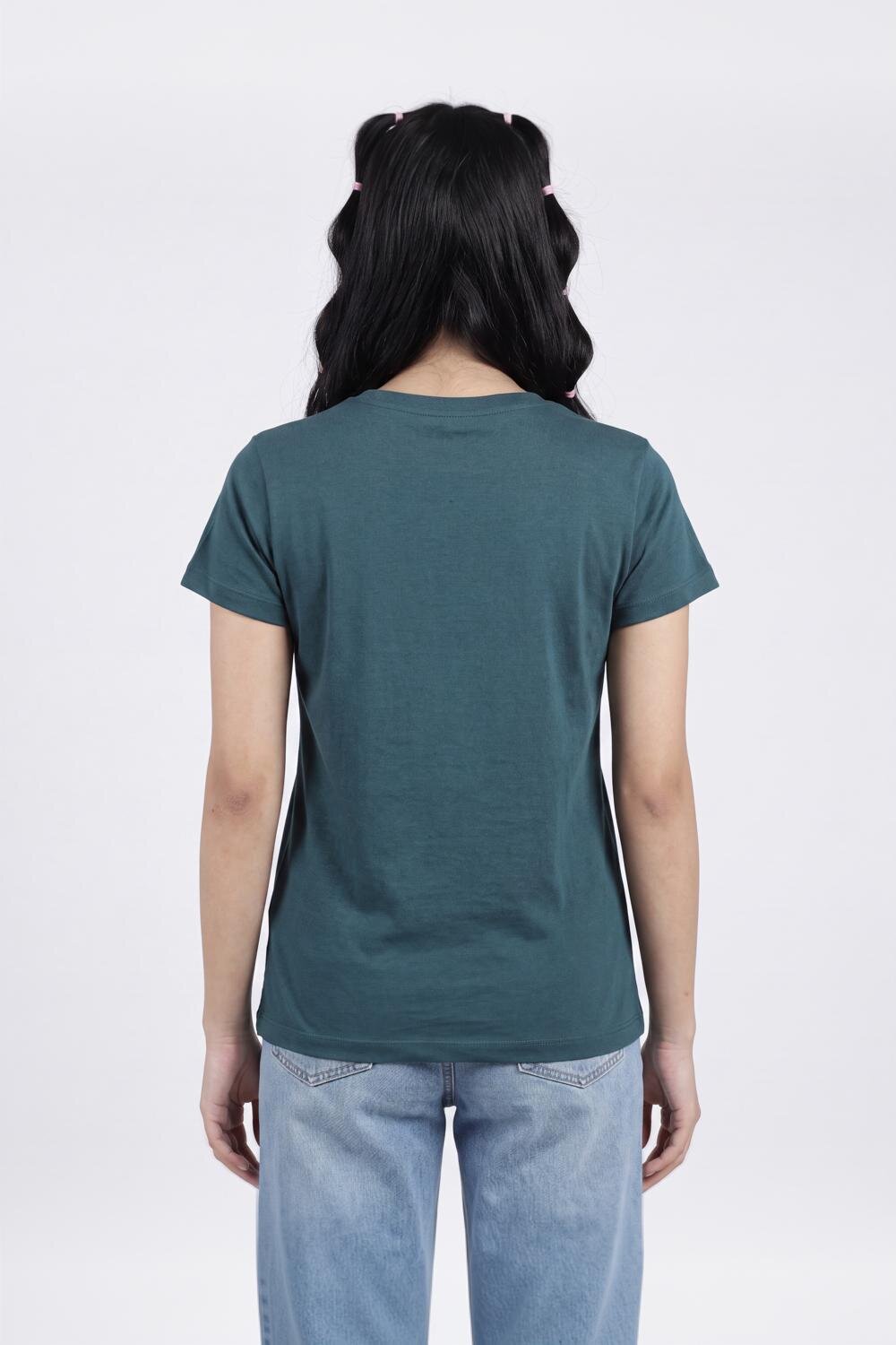 Women Dark Green Everyday Regular Fit T-Shirt - Image 5