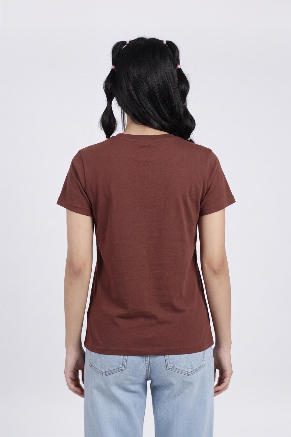 Women Brown Everyday Regular Fit T-Shirt - Image 5