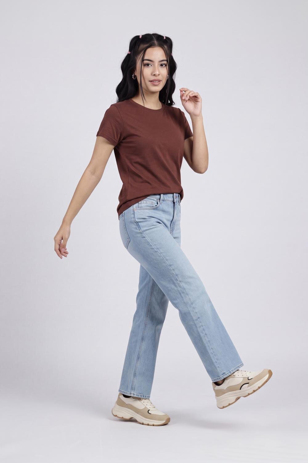 Women Brown Everyday Regular Fit T-Shirt - Image 6