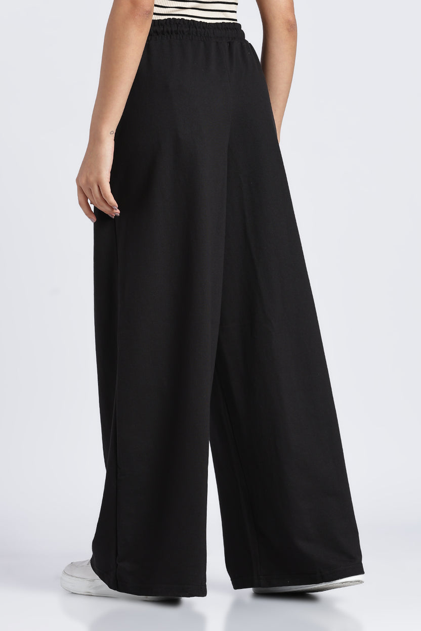 Womens Wide Leg Relaxed Solid Joggers - Image 5