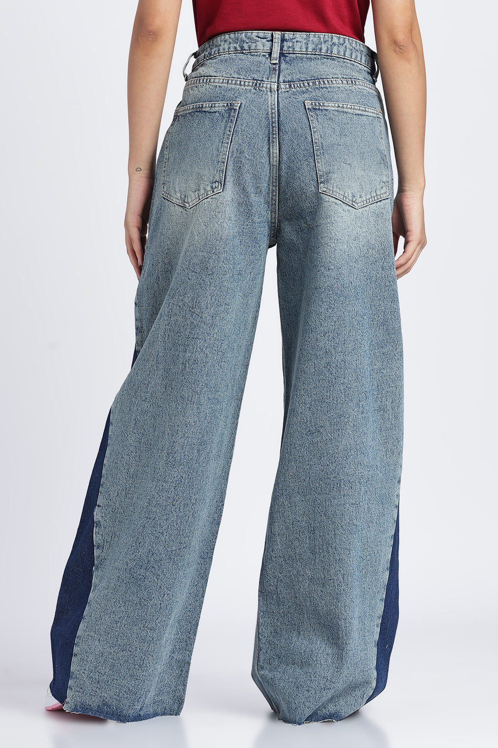 Womens Regular Colourblocked Panelled Wide Leg - Image 5