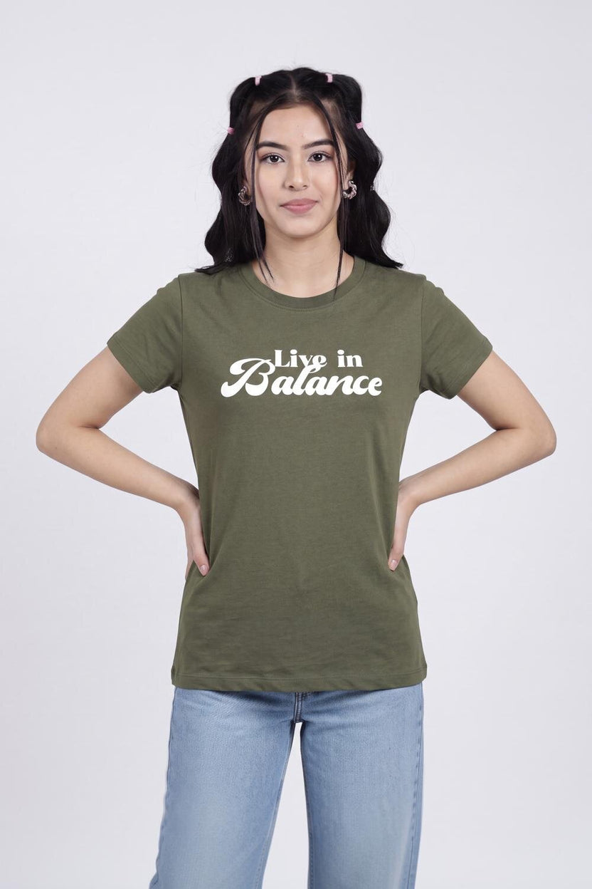 Women Olive Letter Regular Fit T-Shirt - Image 2