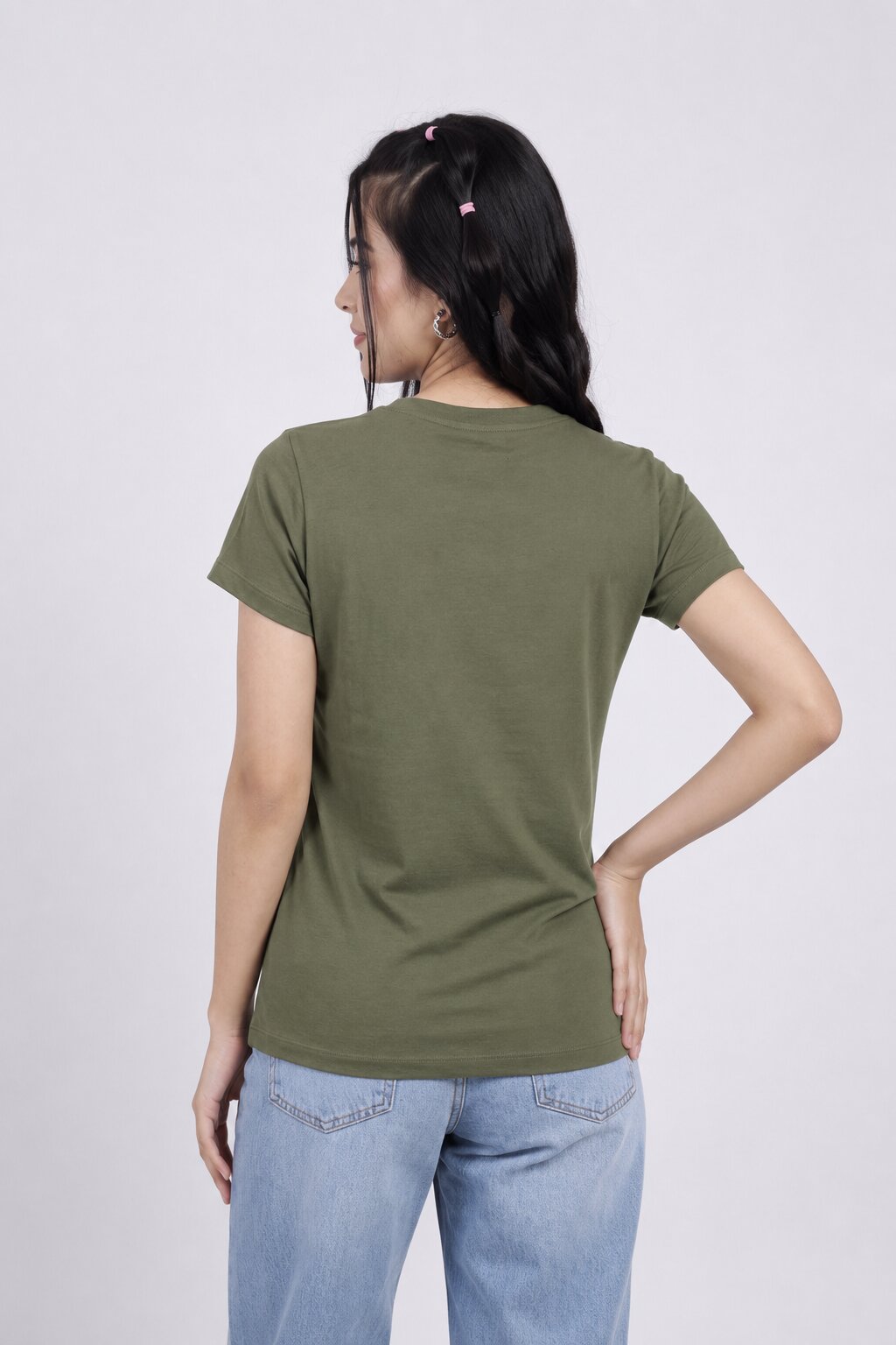 Women Olive Letter Regular Fit T-Shirt - Image 5