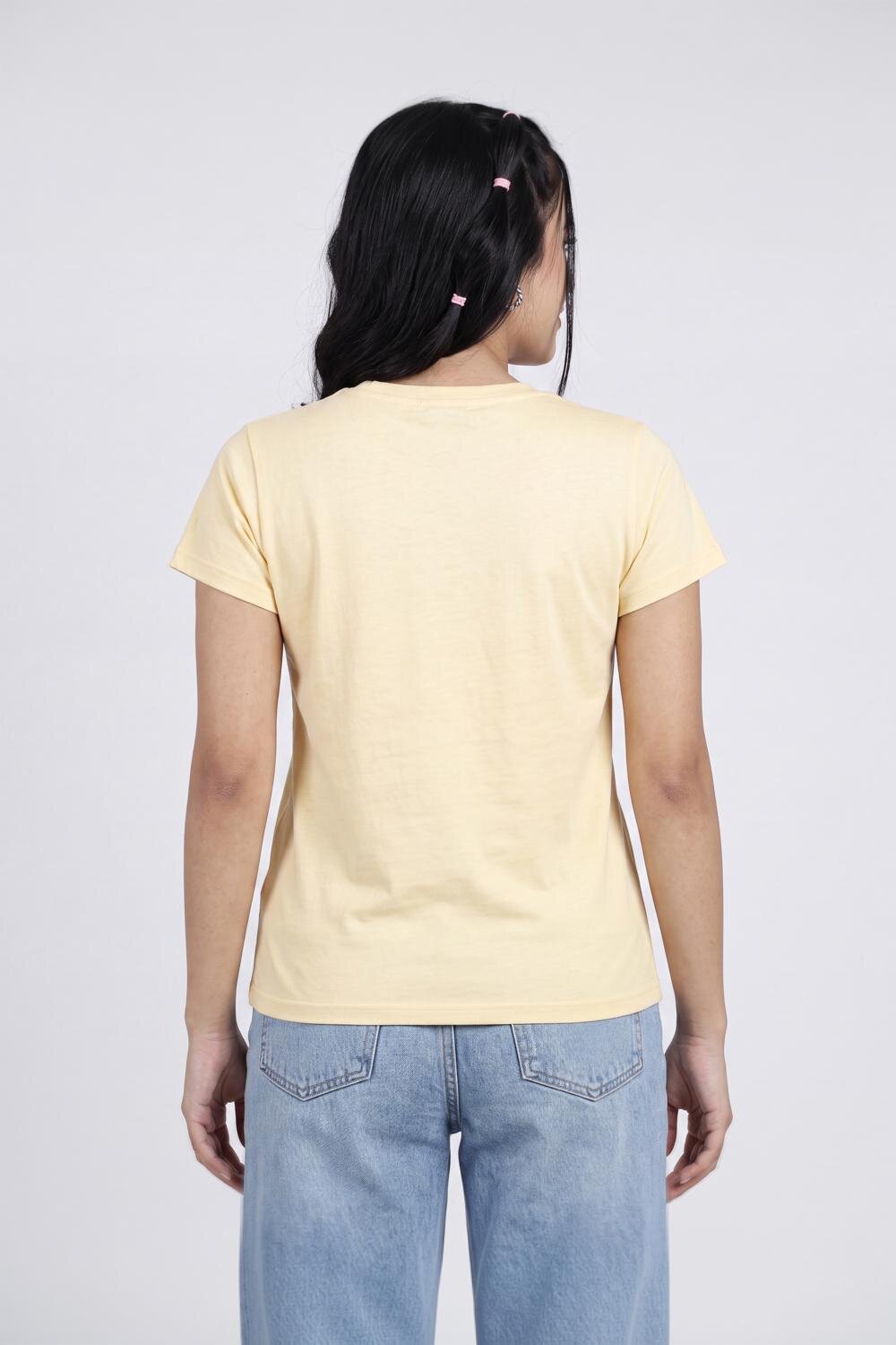 Women Yellow Letter Regular Fit T-Shirt - Image 5