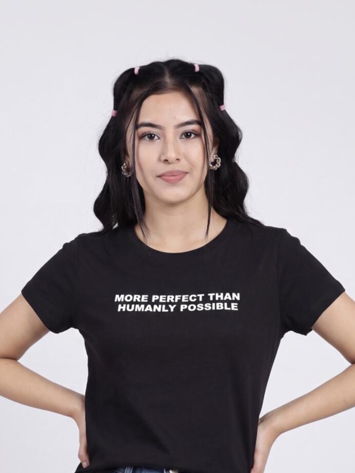 Women Black Graphic Regular Fit T-Shirt - Image 3
