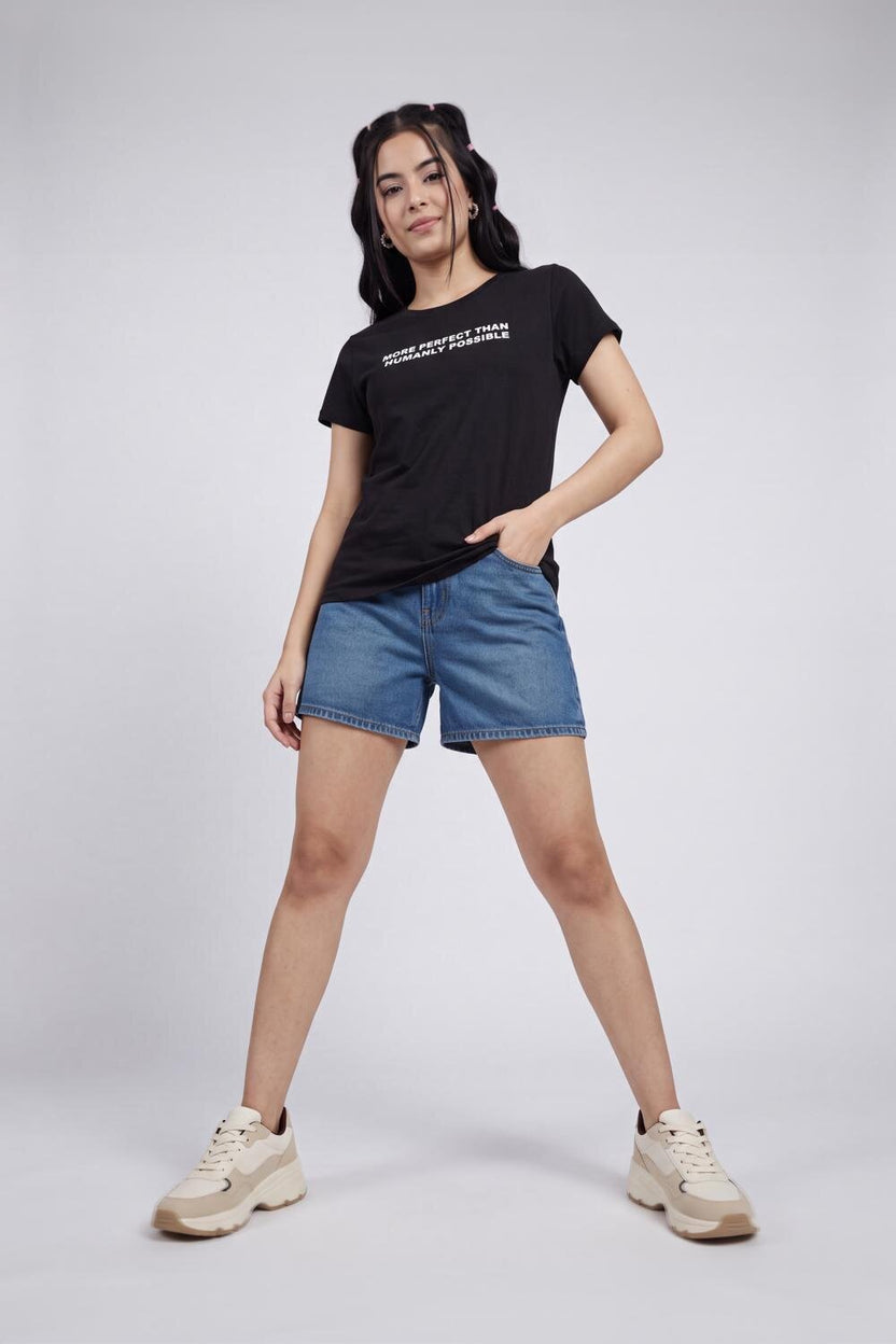 Women Black Graphic Regular Fit T-Shirt - Image 6