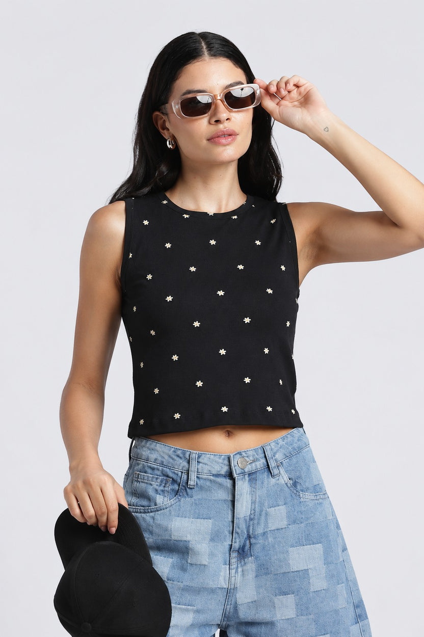Womens Regular Black Tank Top - Image 1