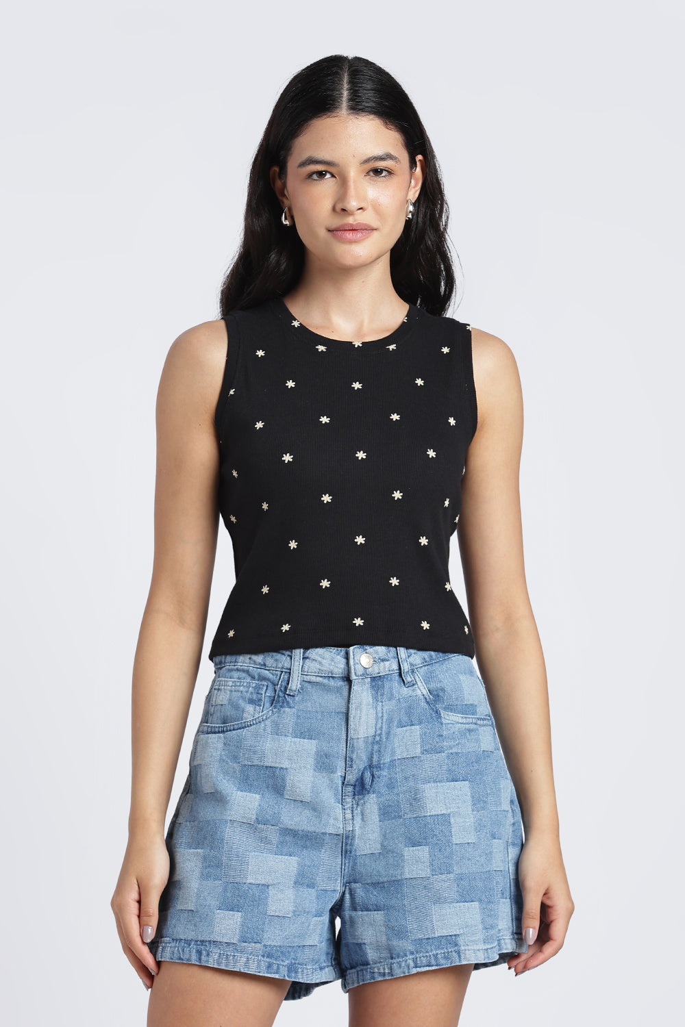 Womens Regular Black Tank Top - Image 2