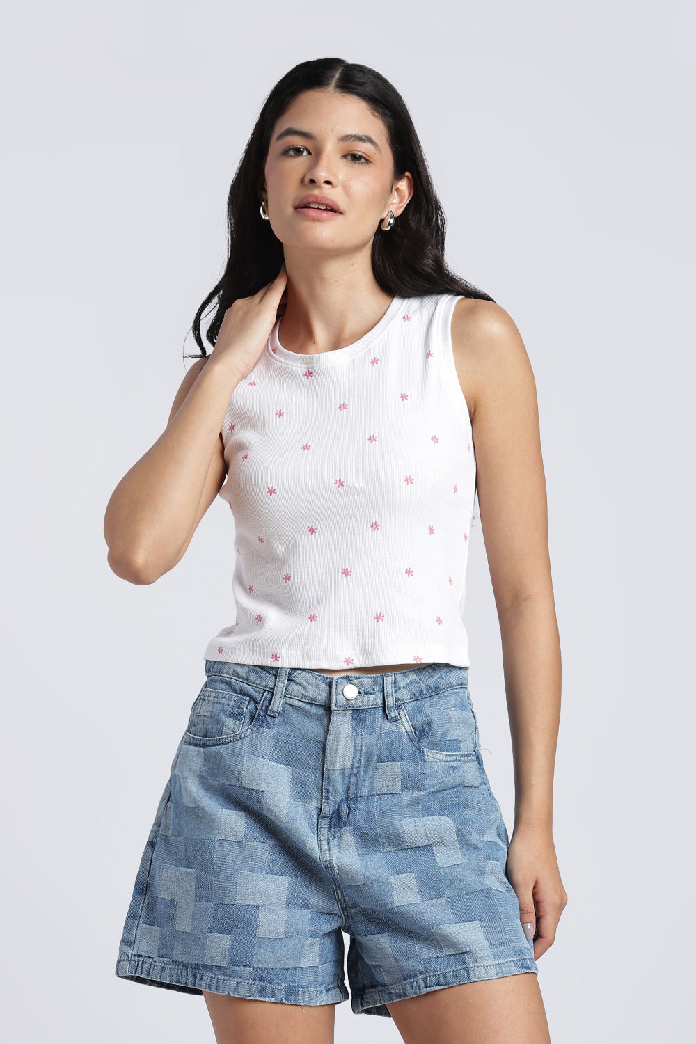 Womens Regular White Tank Top - Image 2