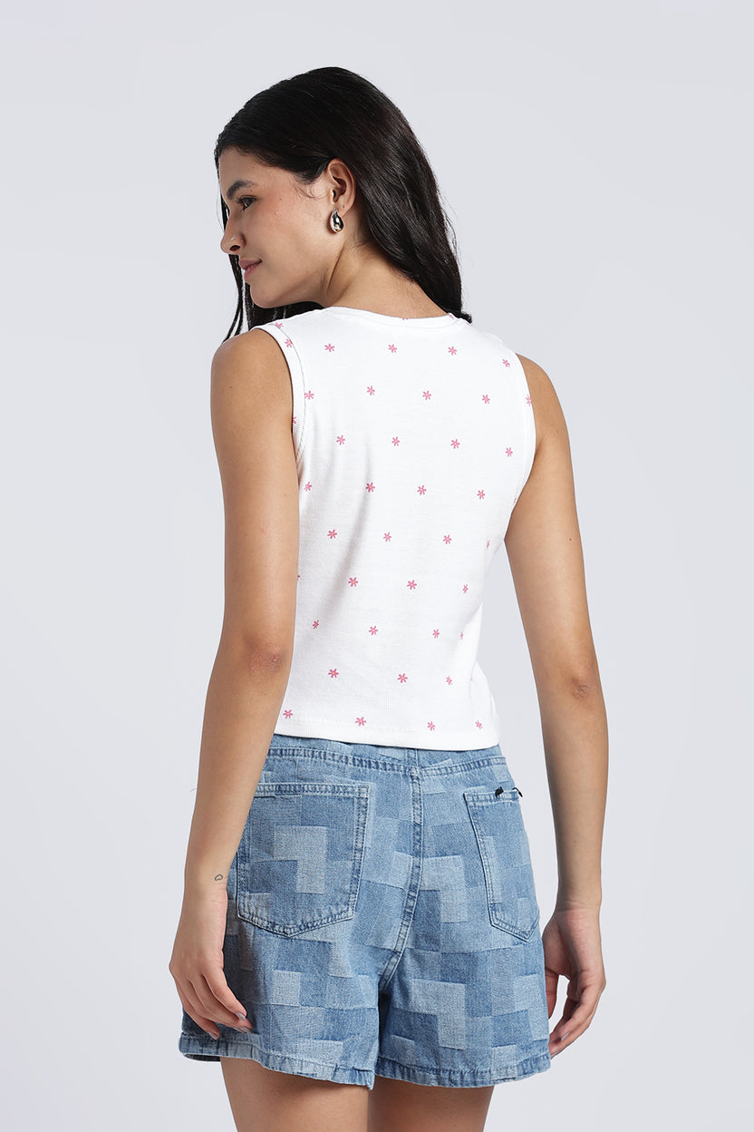 Womens Regular White Tank Top - Image 5