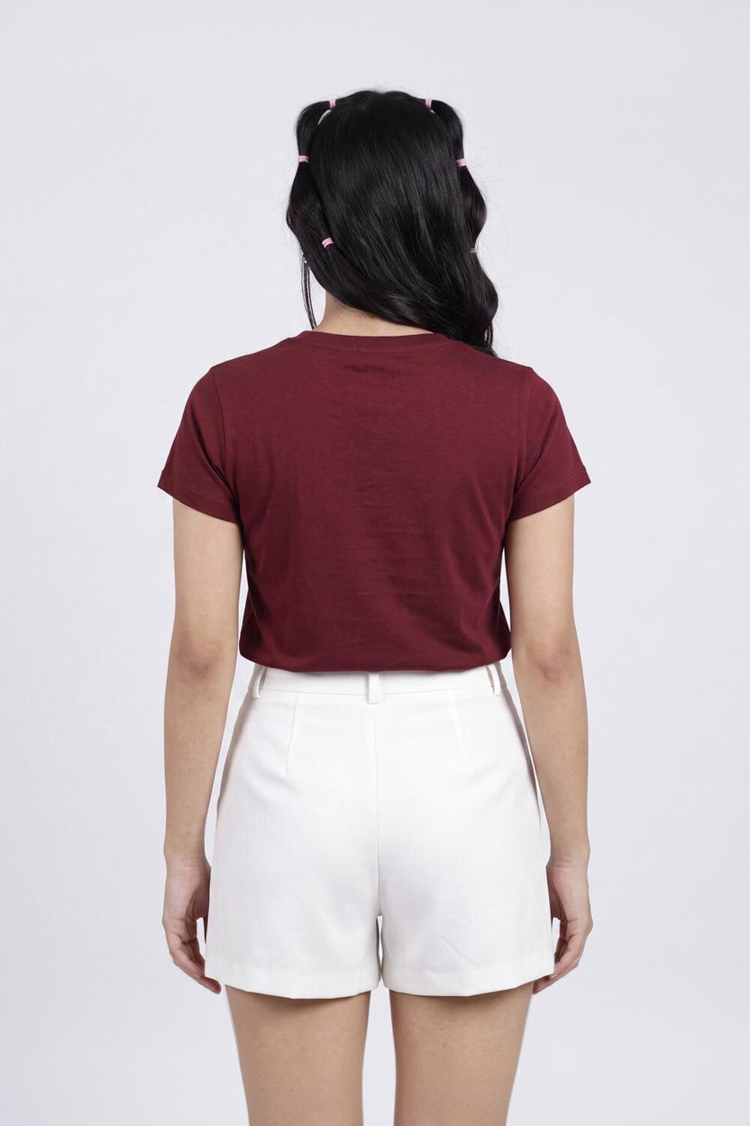 Women Red Letter Regular Fit T-Shirt - Image 5