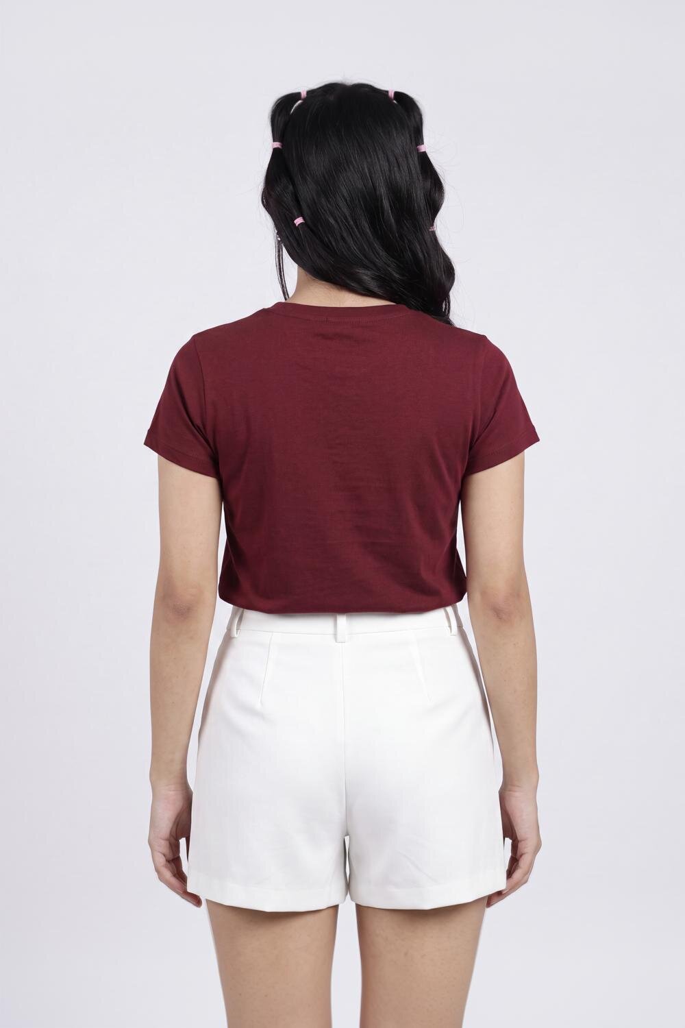 Women Red Letter Regular Fit T-Shirt - Image 5