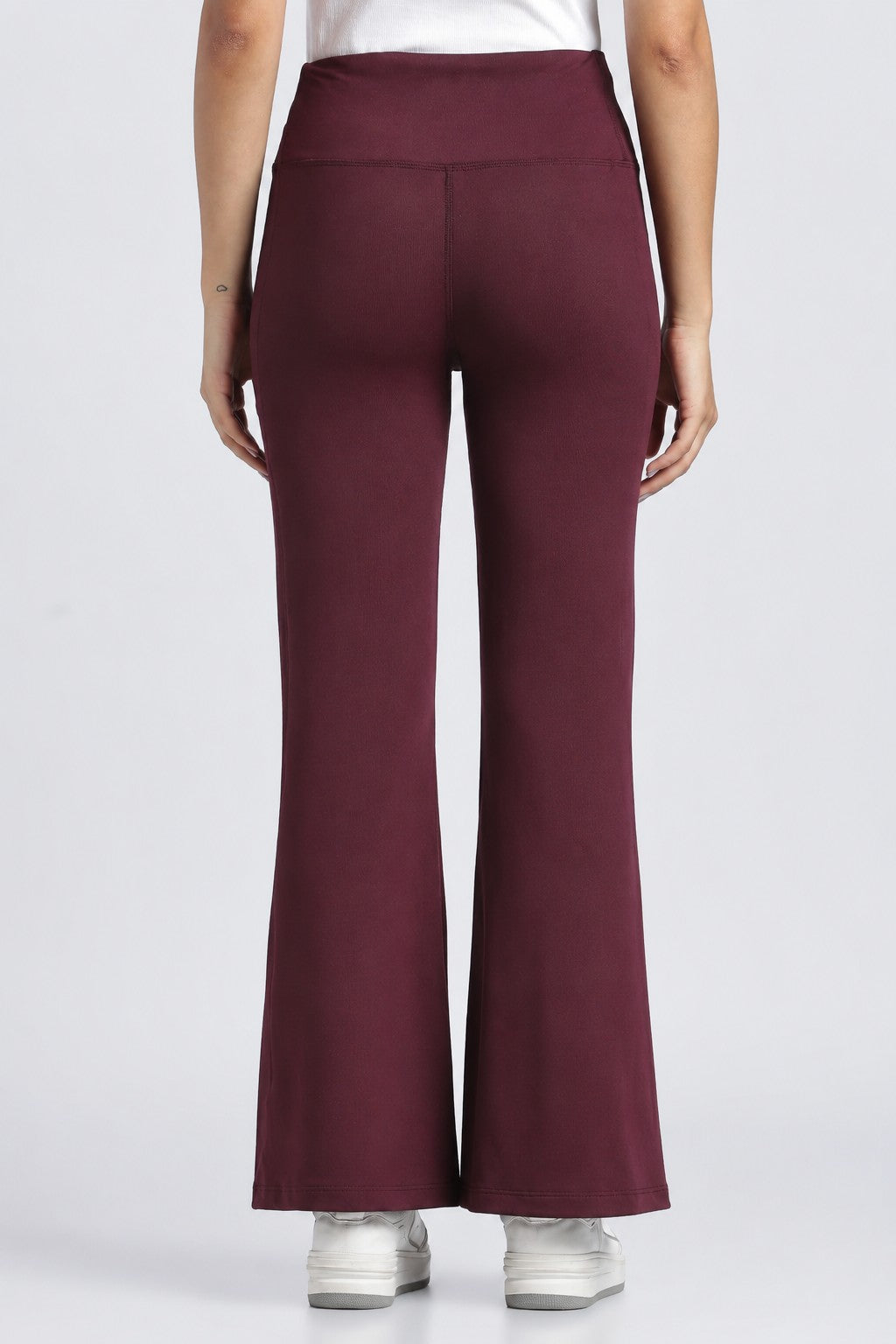 Women Wine High Rise Flared Fit Pant - Image 5