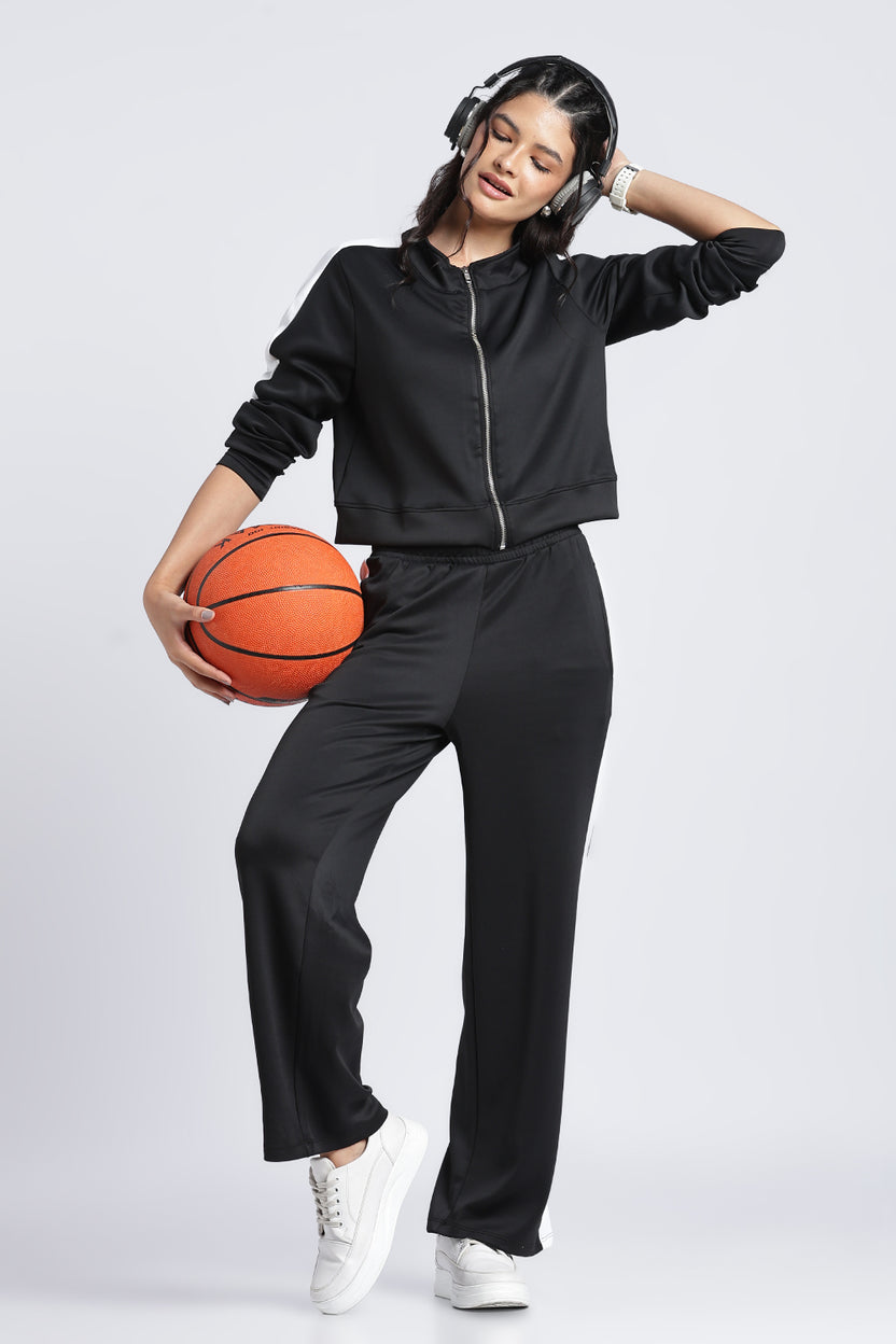 Women Black Relaxed Fit Track Pant With 2 Pocket - Image 6