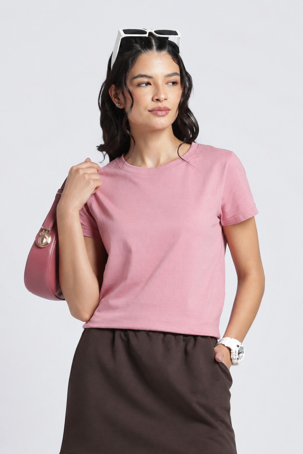 Women Pink Everyday Regular Fit T-Shirt - Image 1