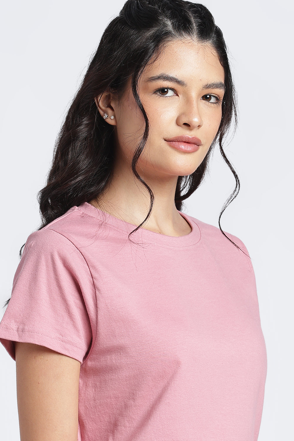 Women Pink Everyday Regular Fit T-Shirt - Image 3