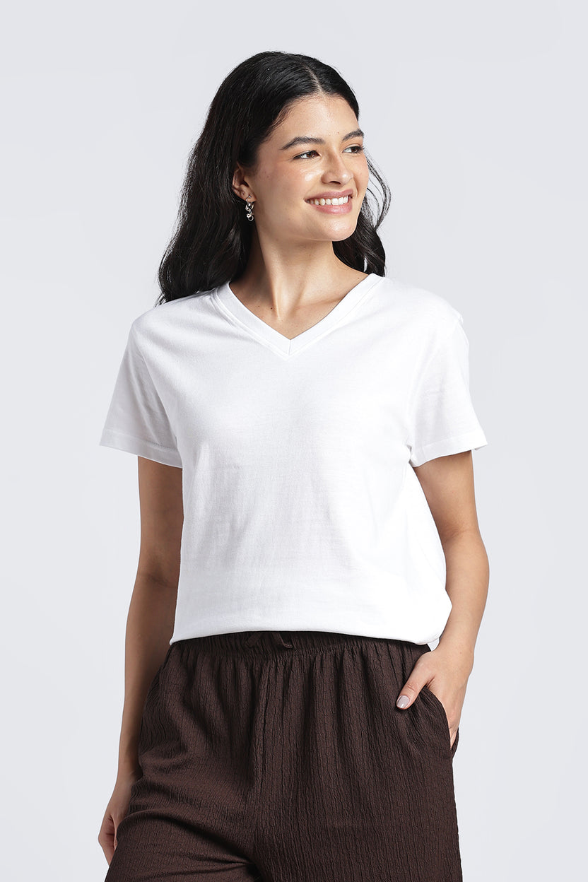 Women White Everyday Regular Fit T-Shirt - Image 2